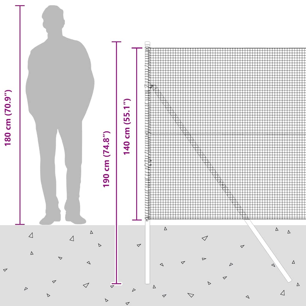 Temeljna zavarena žičana ograda 50 x 1,4 m Srebrna Mreža
