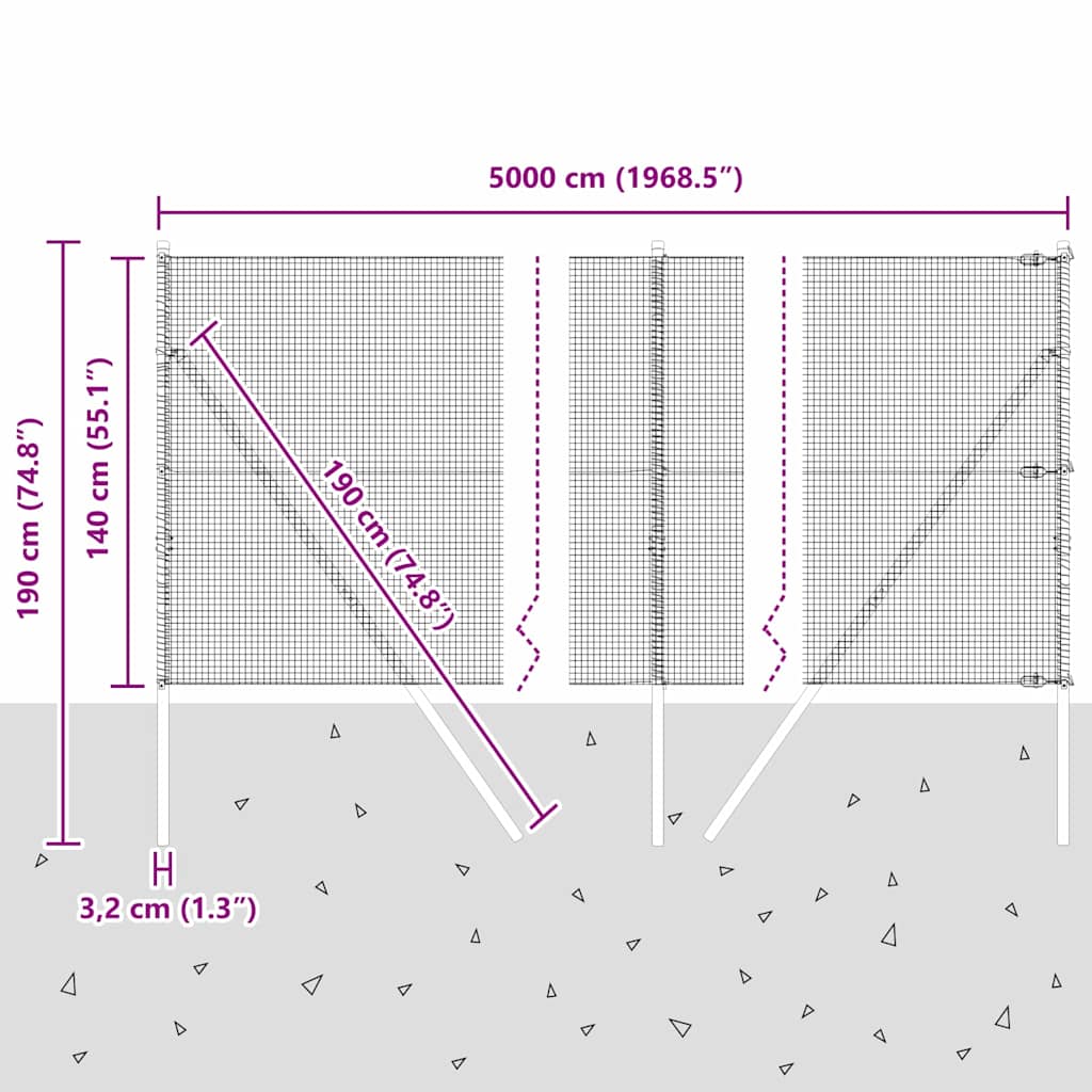 Temeljna zavarena žičana ograda 50 x 1,4 m Srebrna Mreža