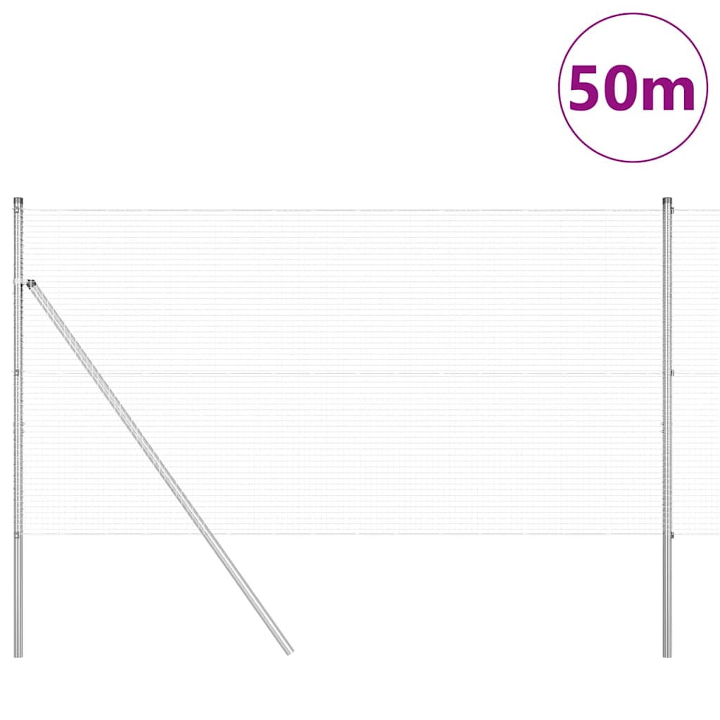 Temeljna zavarena žičana ograda 50 x 1,4 m Srebrna Mreža