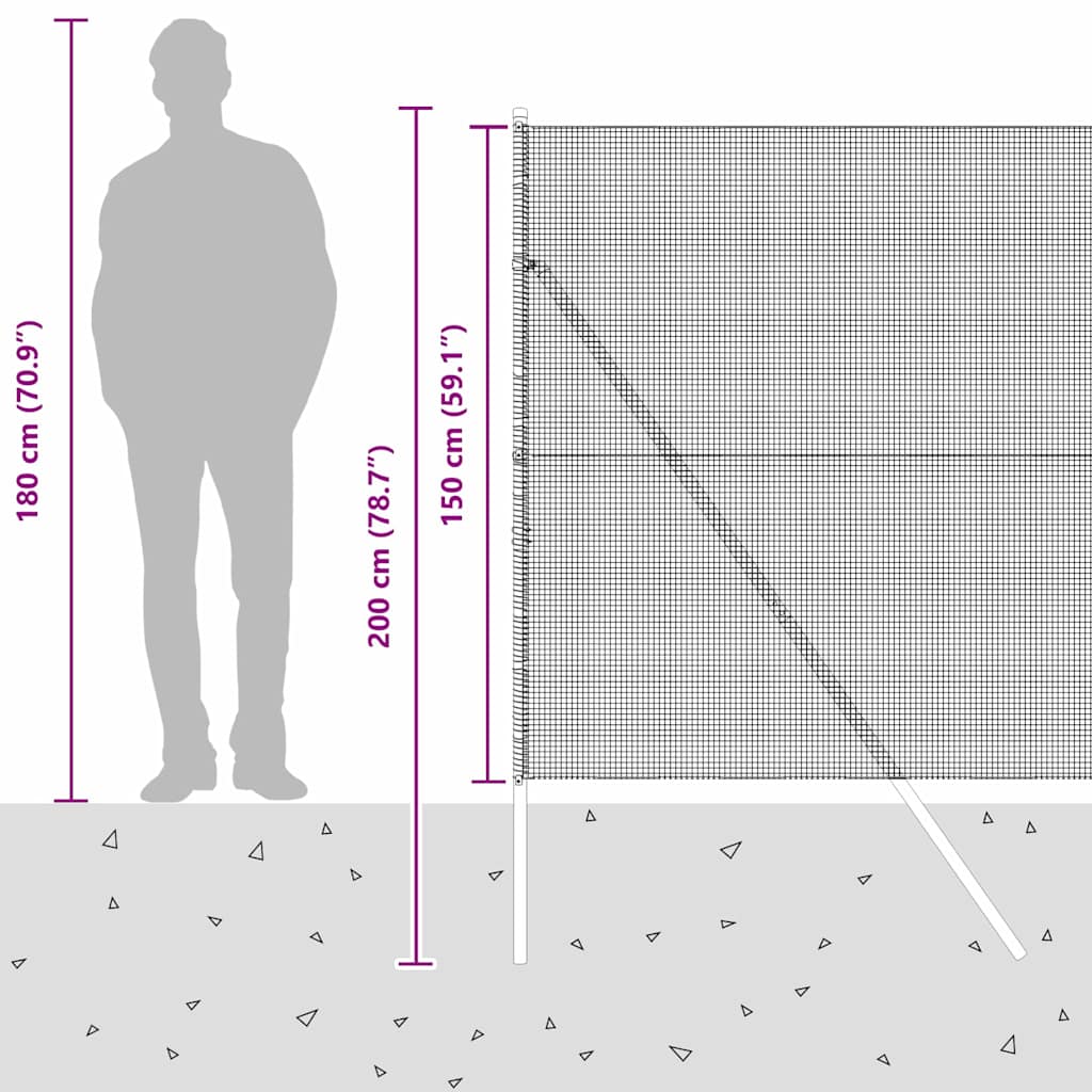 Zavarena žičana ograda za fiksaciju 50 x 1,5 m Pocinčani čelik