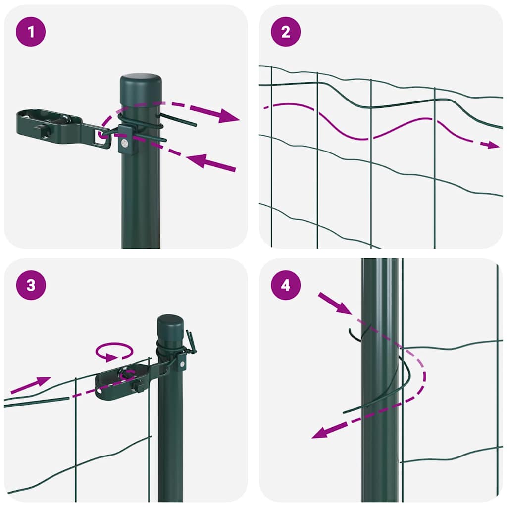 Temeljna zavarena žičana ograda 10 x 0,5 m Zelena Mreža