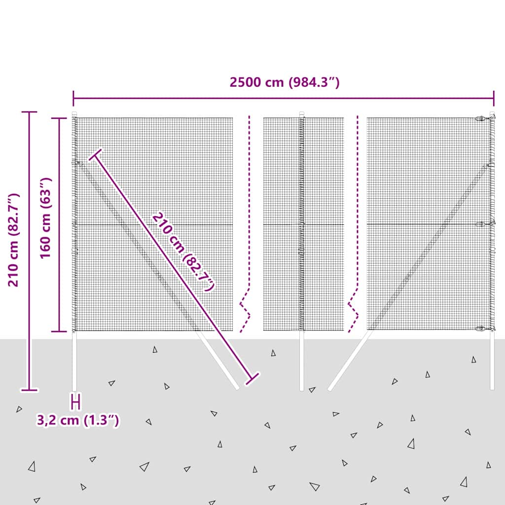 Temeljna zavarena žičana ograda 25 x 1,6 m Zelena Mreža