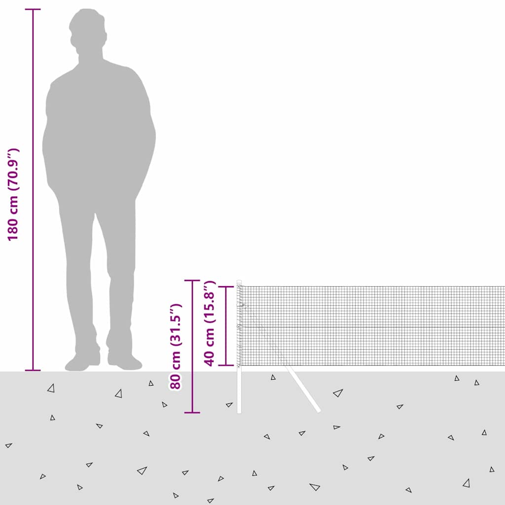 Temeljna zavarena žičana ograda 25 x 0,4 m (Š x V)