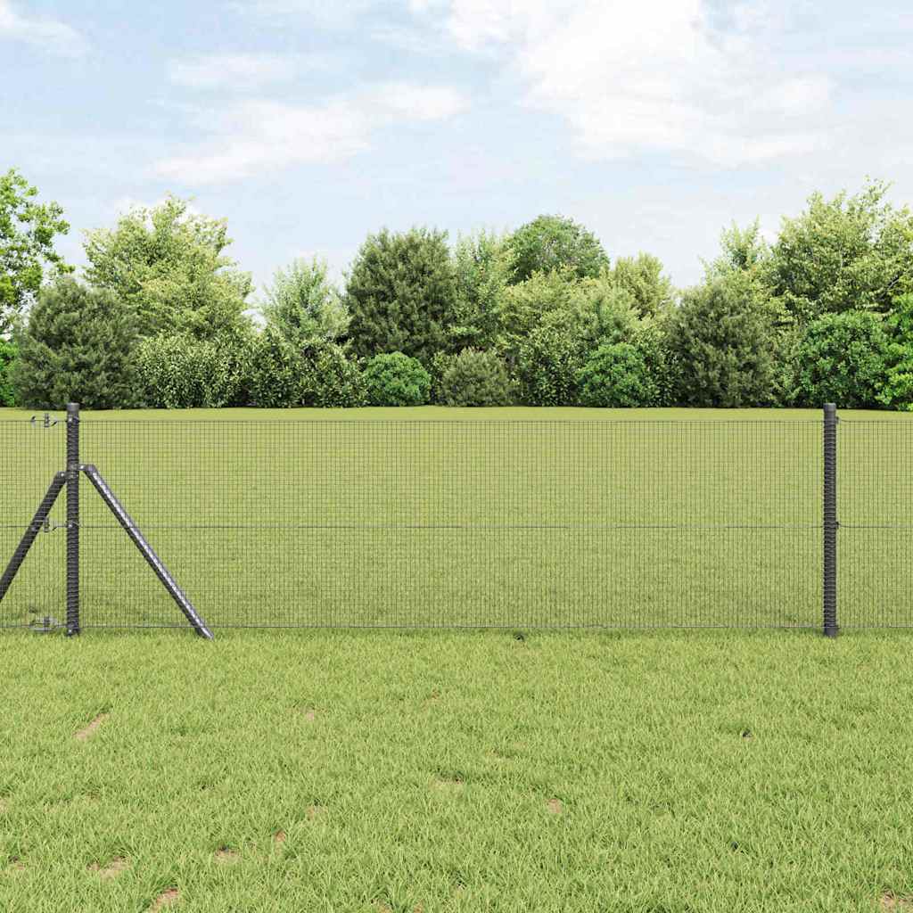 Temeljna zavarena žičana ograda 25 x 0,6 m Siva Mreža