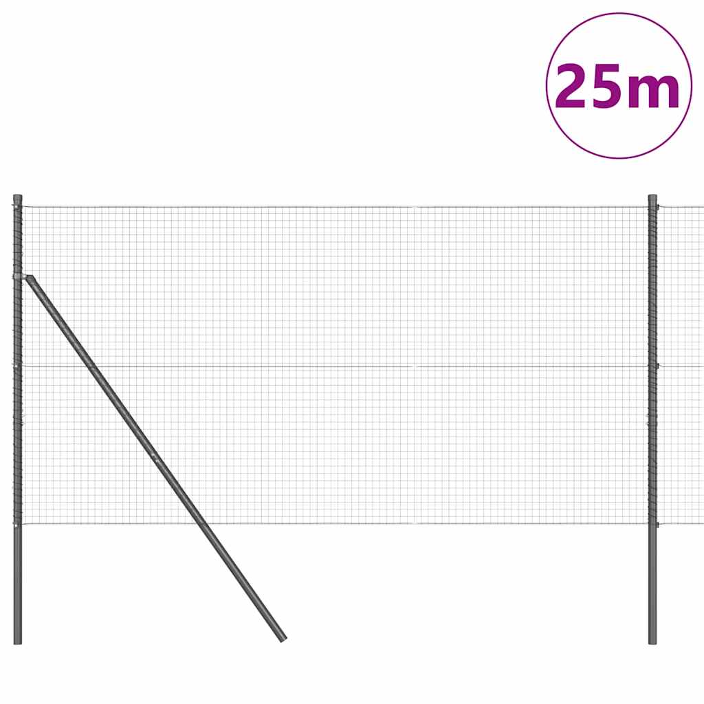 Temeljna zavarena žičana ograda 25 x 1,4 m Siva Mreža