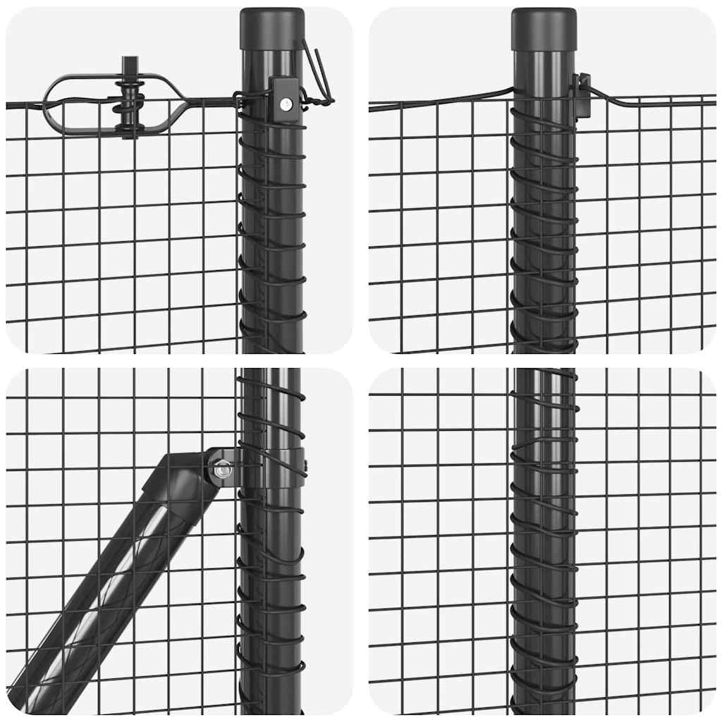 Temeljna zavarena žičana ograda 50 x 0,4 m Siva Mreža