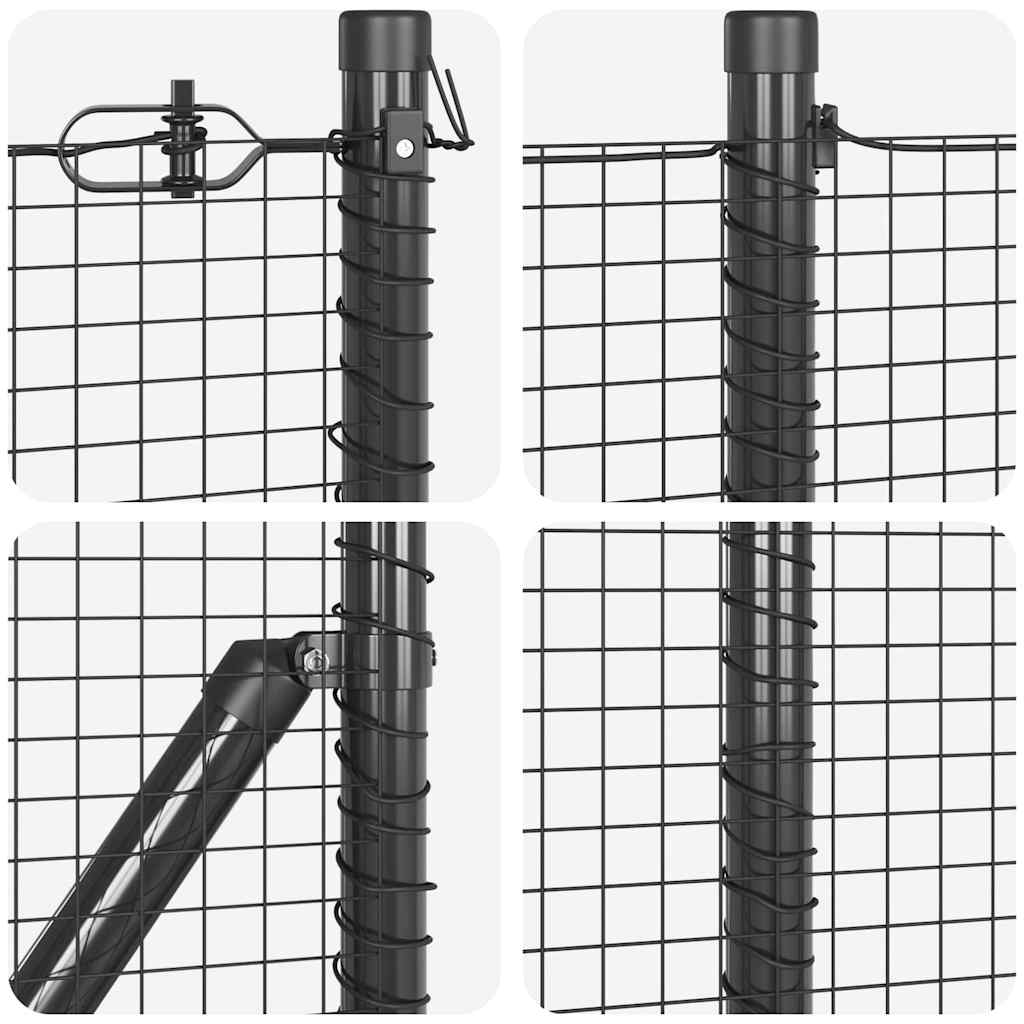 Temeljna zavarena žičana ograda 50 x 0,6 m Siva Mreža