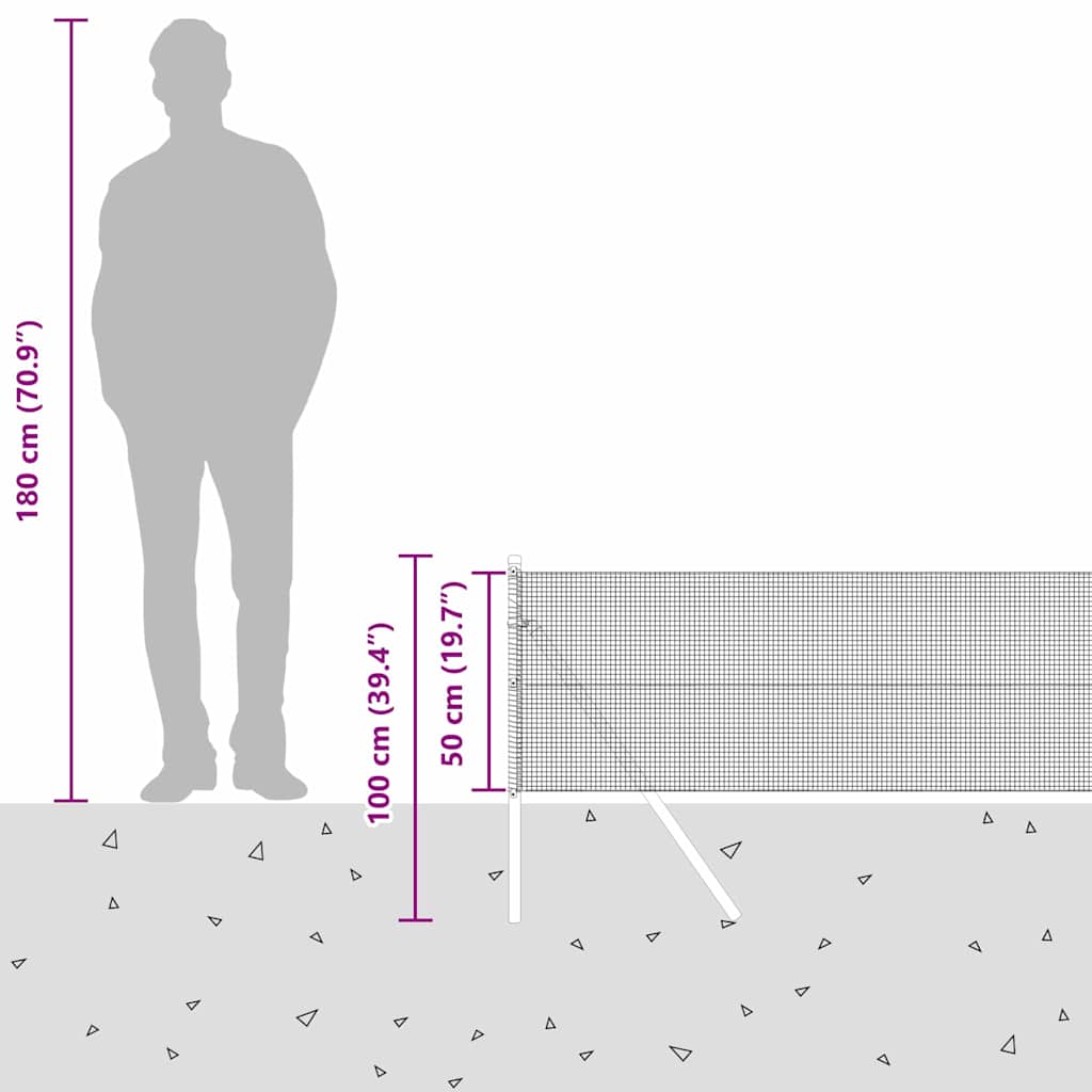 Temeljna zavarena žičana ograda 100 x 0,5 m (Š x V)