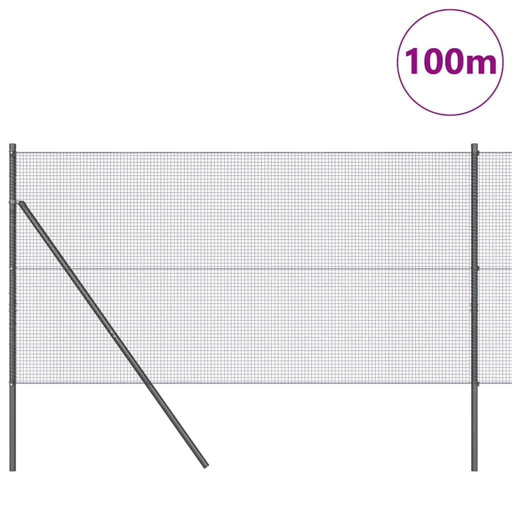 Temeljna zavarena žičana ograda 100 x 1 m Čelik premazan PVC-om