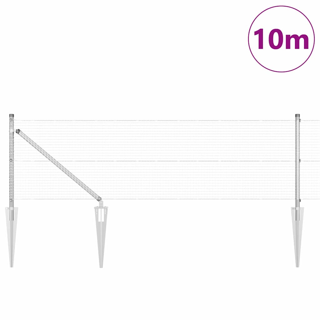Zavareno žičano ograđivanje s bodljama 10 x 0,4 m Srebrna Mreža