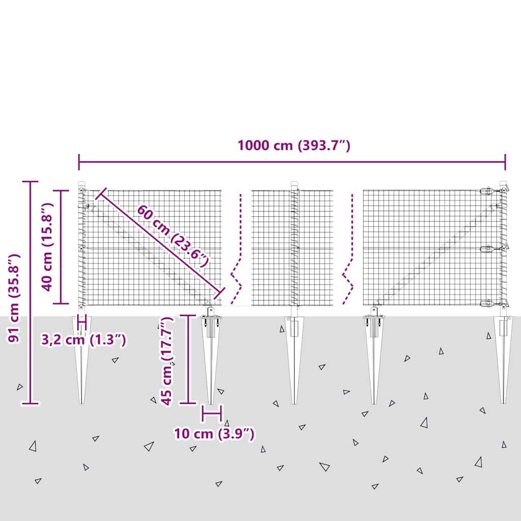 Zavareno žičano ograđivanje s bodljama 10 x 0,4 m Srebrna Mreža