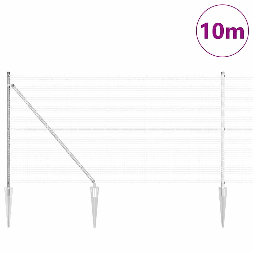 Zavareno žičano ograđivanje s bodljama 10 x 1 m Pocinčani čelik