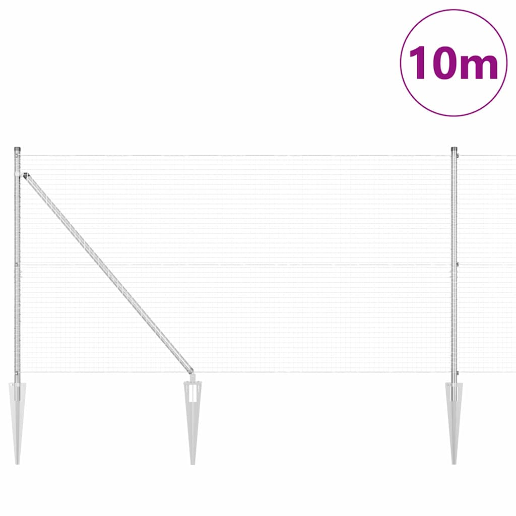 Zavareno žičano ograđivanje s bodljama 10 x 1,2 m Srebrna Mreža