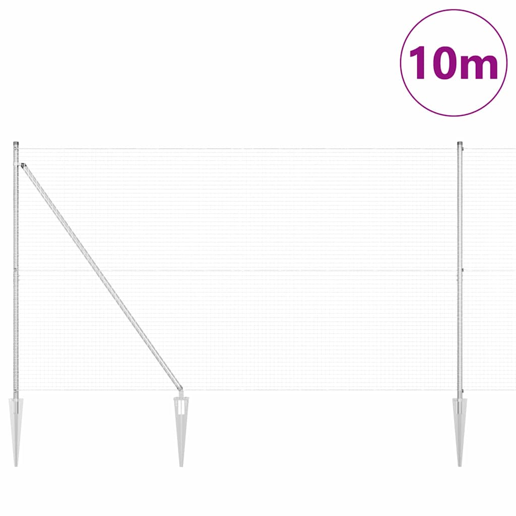 Zavareno žičano ograđivanje s bodljama 10 x 1,6 m Srebrna Mreža