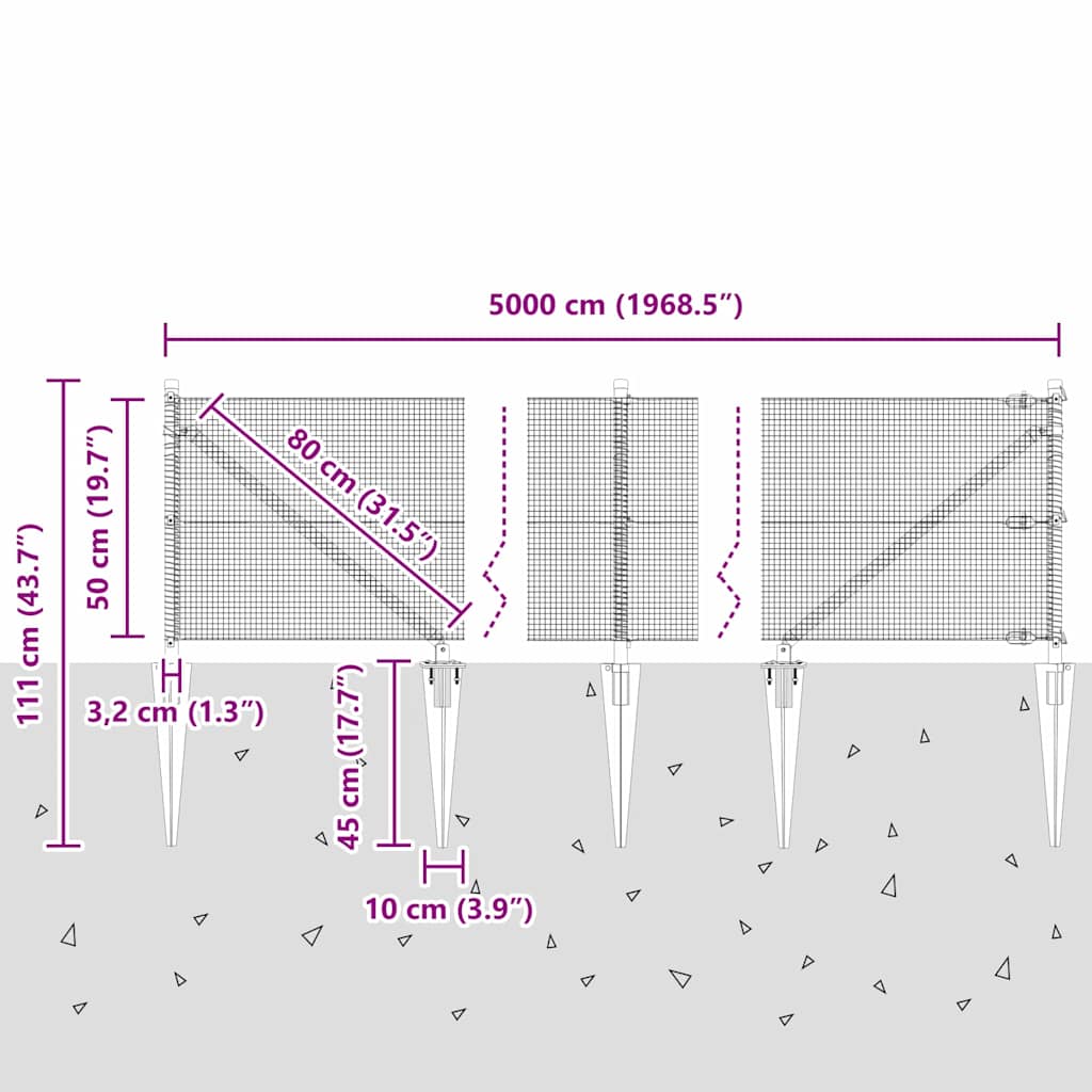 Zavareno žičano ograđivanje s bodljama 50 x 0,5 m Srebrna Mreža