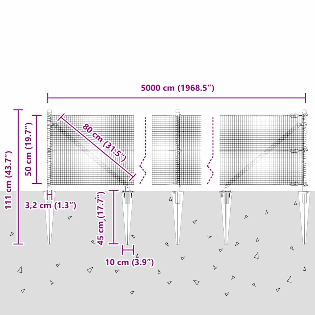 Zavareno žičano ograđivanje s bodljama 50 x 0,5 m Srebrna Mreža