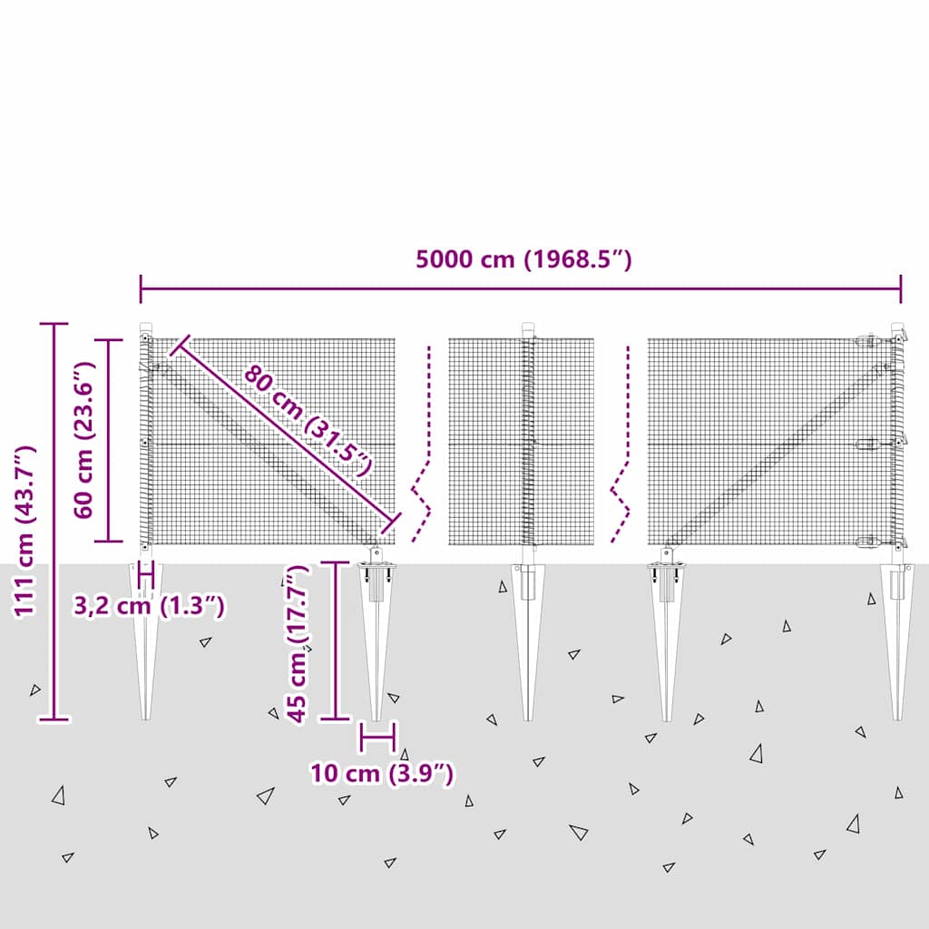 Zavareno žičano ograđivanje s bodljama 50 x 0,6 m Srebrna Mreža