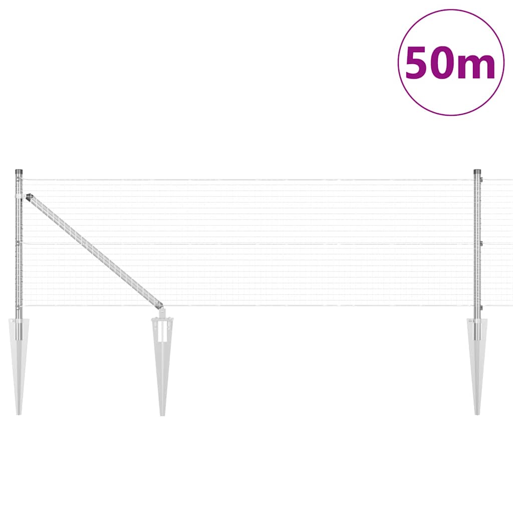 Zavareno žičano ograđivanje s bodljama 50 x 0,6 m Srebrna Mreža
