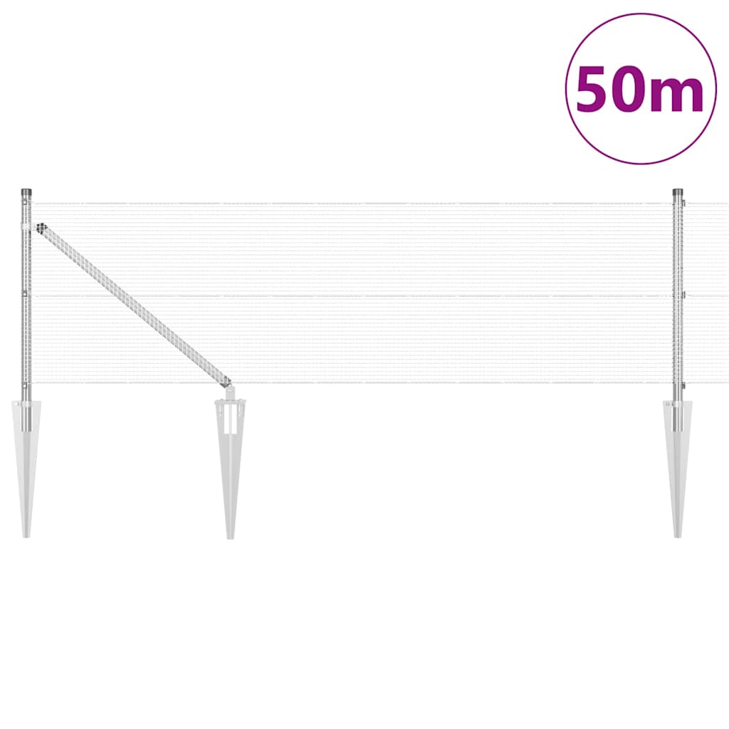 Zavareno žičano ograđivanje s bodljama 50 x 0,8 m Srebrna Mreža