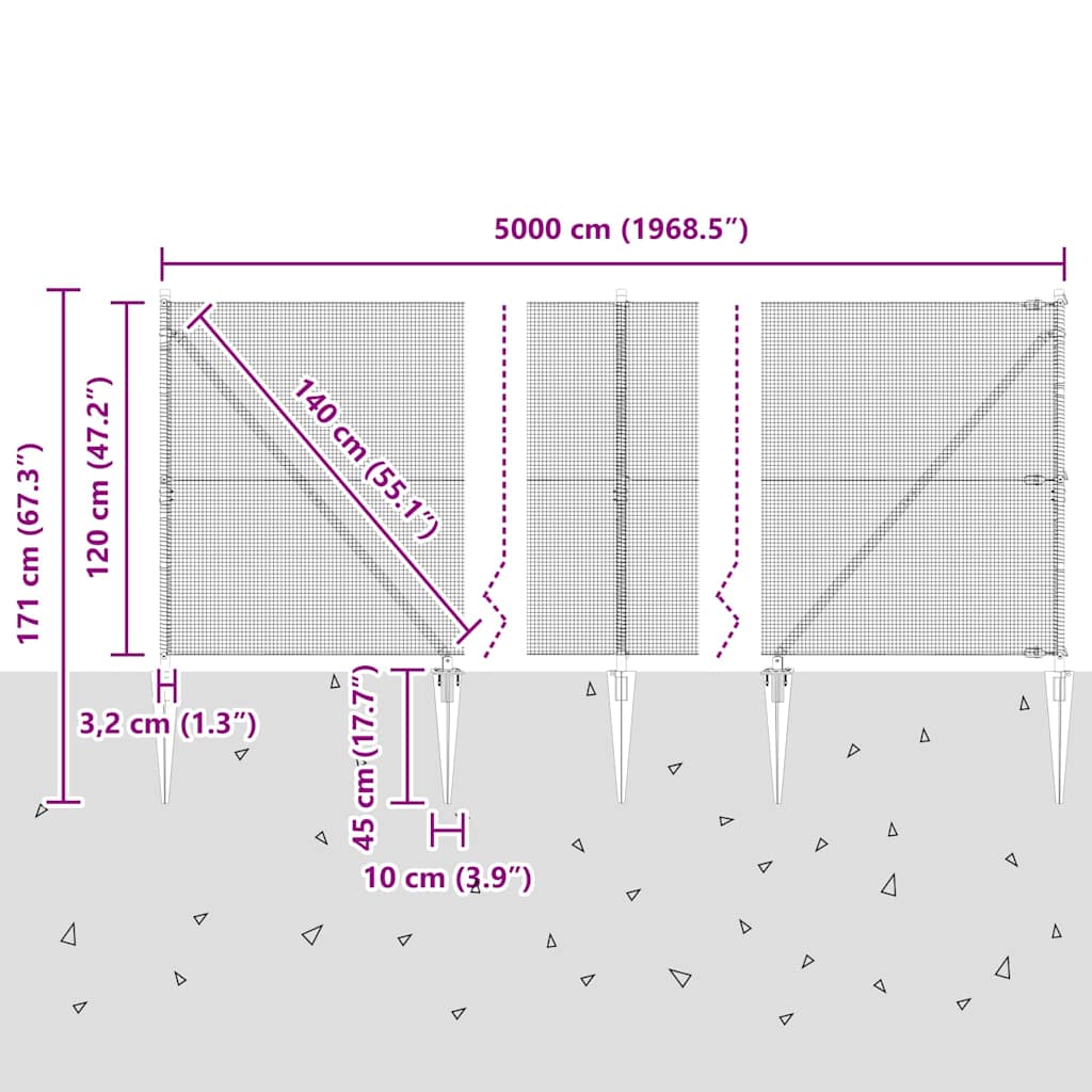 Zavareno žičano ograđivanje s bodljama 50 x 1,2 m Srebrna Mreža
