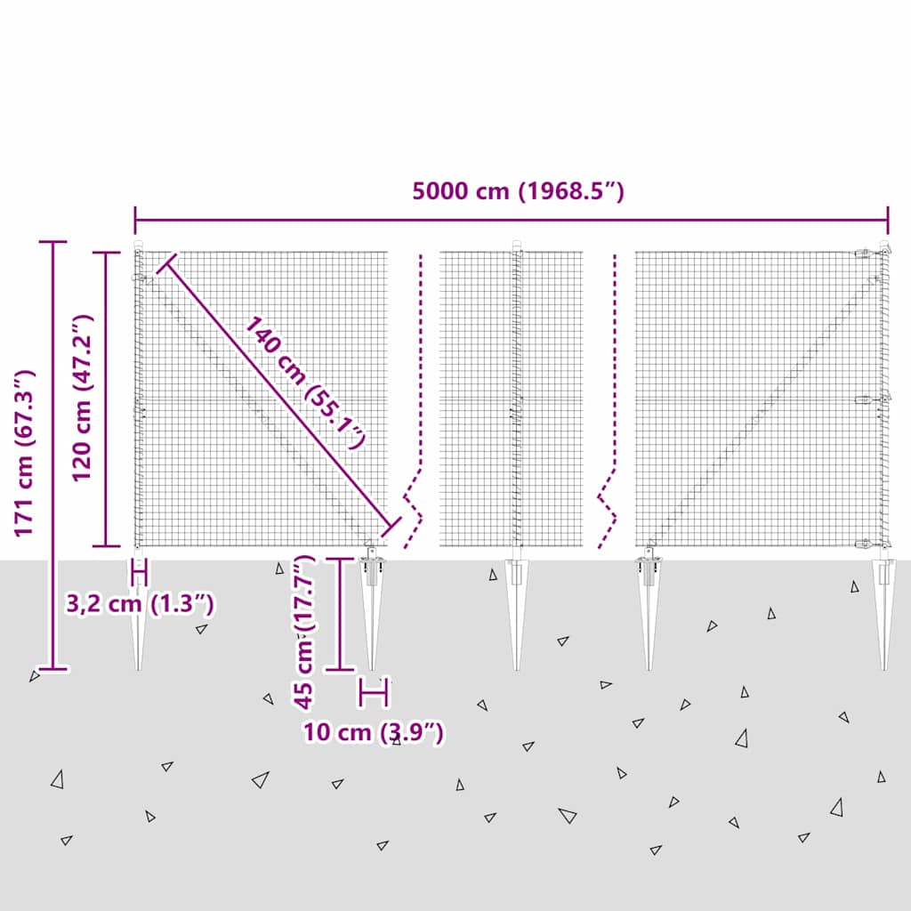 Zavareno žičano ograđivanje s bodljama 50 x 1,2 m Srebrna Mreža