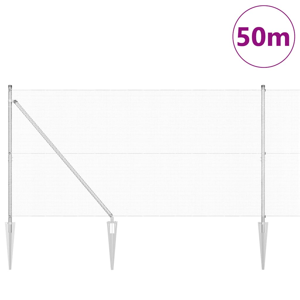 Zavareno žičano ograđivanje s bodljama 50 x 1,4 m Srebrna Mreža