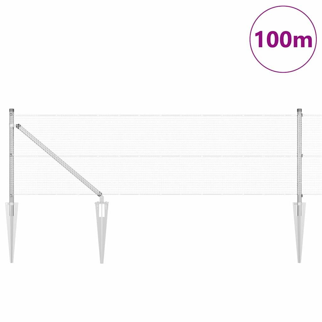 Zavareno žičano ograđivanje s bodljama 100 x 0,4 m Srebrna