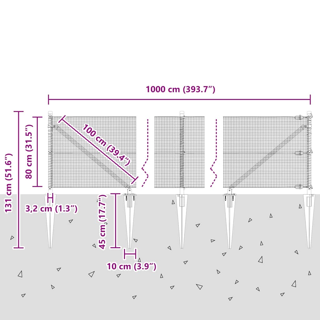Zavareno žičano ograđivanje s bodljama 10 x 0,8 m Zelena Mreža