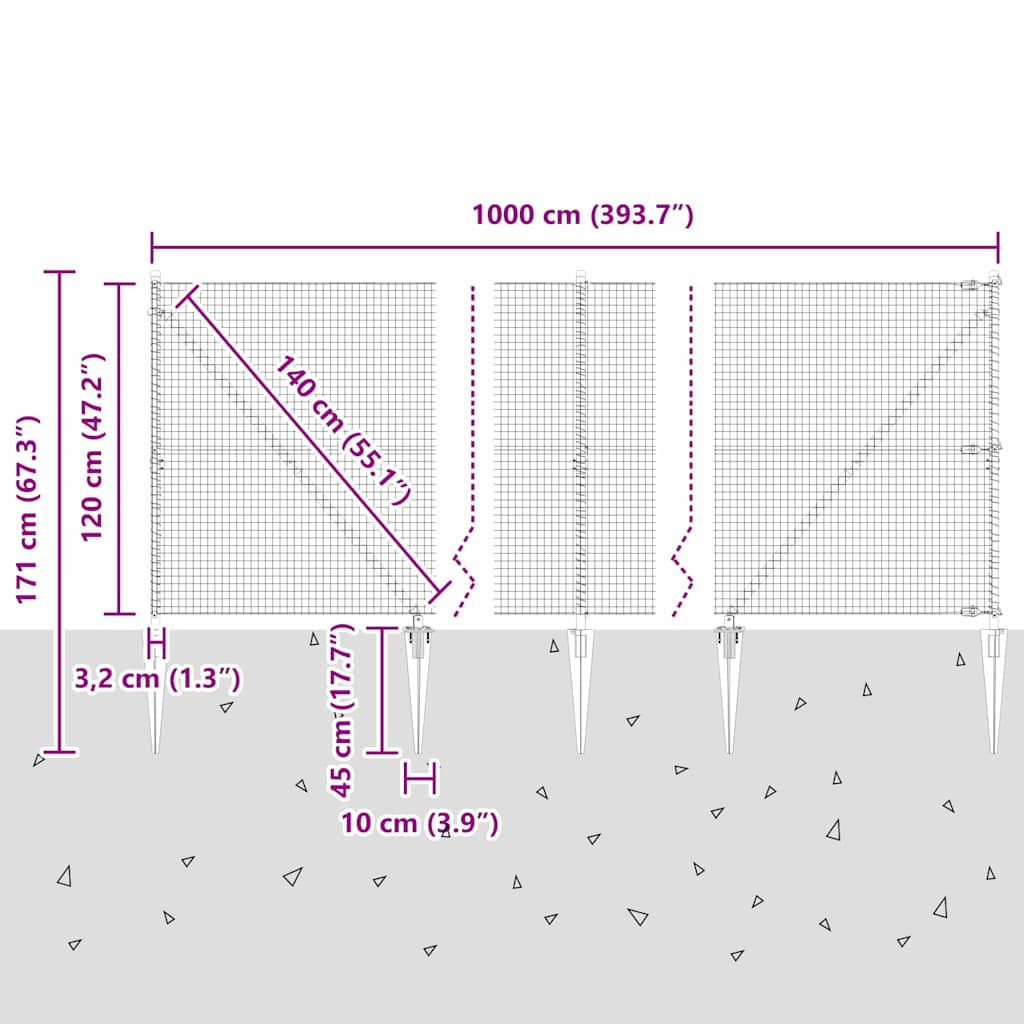 Zavareno žičano ograđivanje s bodljama 10 x 1,2 m Zelena Mreža