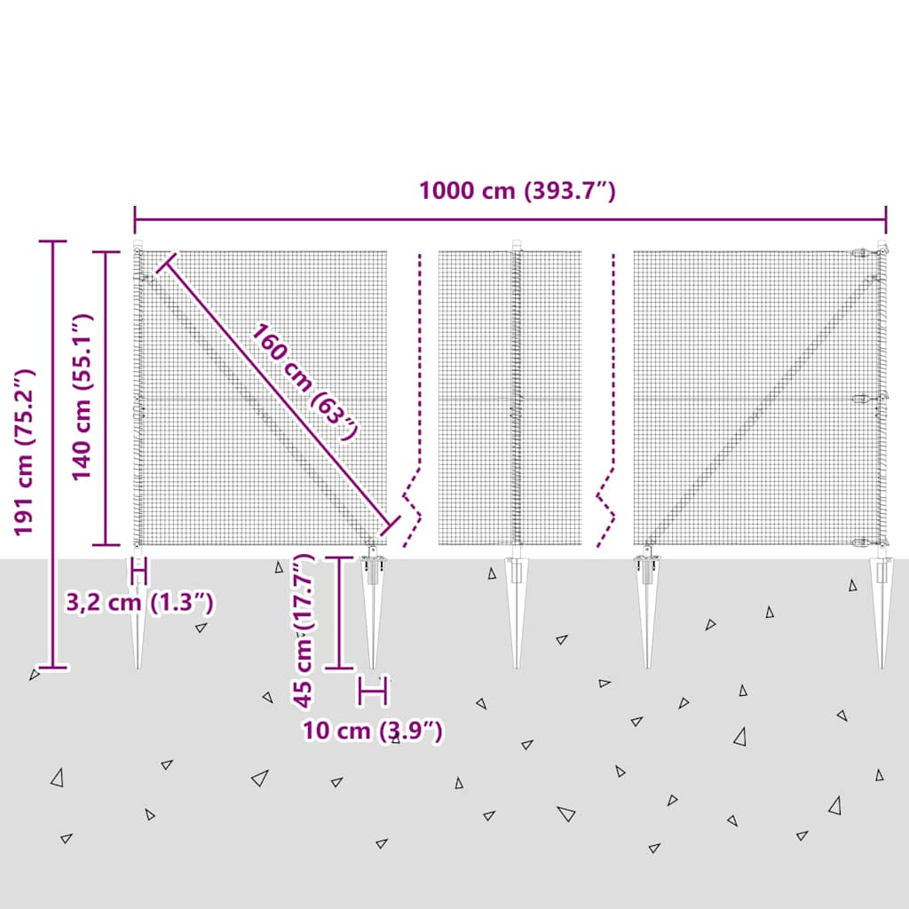 Zavareno žičano ograđivanje s bodljama 10 x 1,4 m Zelena Mreža