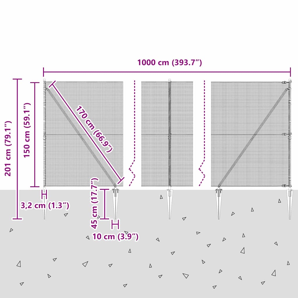 Zavareno žičano ograđivanje s bodljama 10 x 1,5 m Zelena Mreža