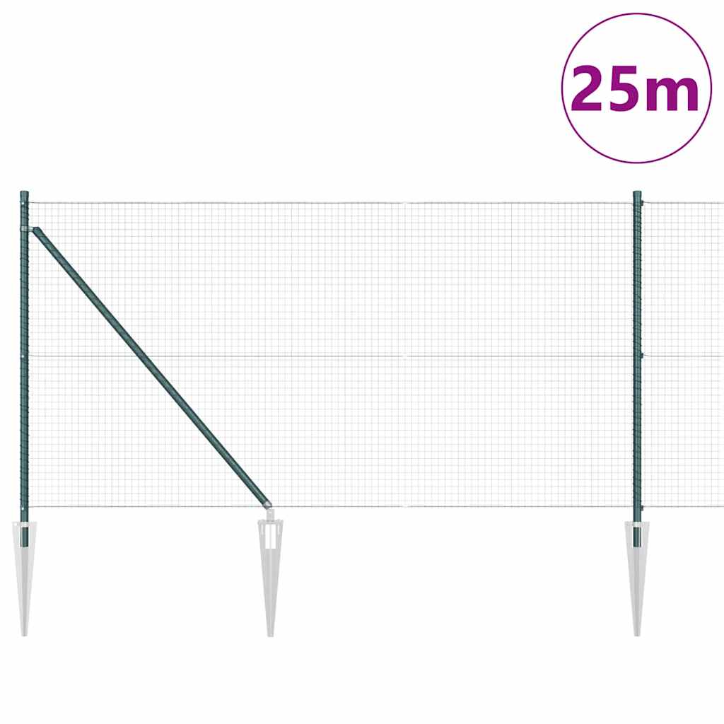 Zavareno žičano ograđivanje s bodljama 25 x 1 m Zelena Mreža