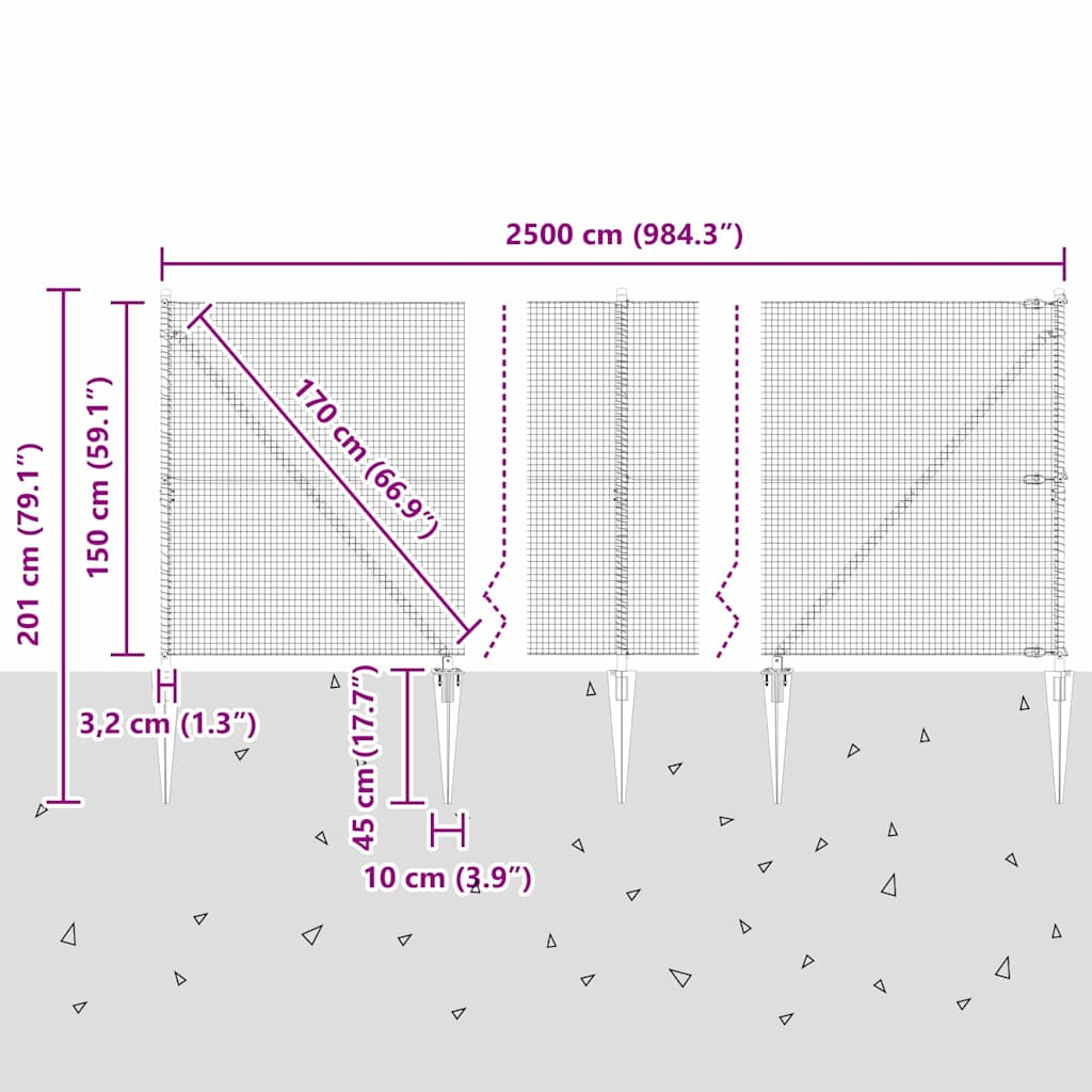 Zavareno žičano ograđivanje s bodljama 25 x 1,5 m Zelena Mreža