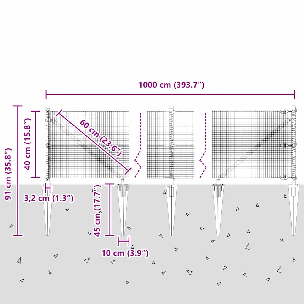 Zavareno žičano ograđivanje s bodljama 10 x 0,4 m Siva Mreža