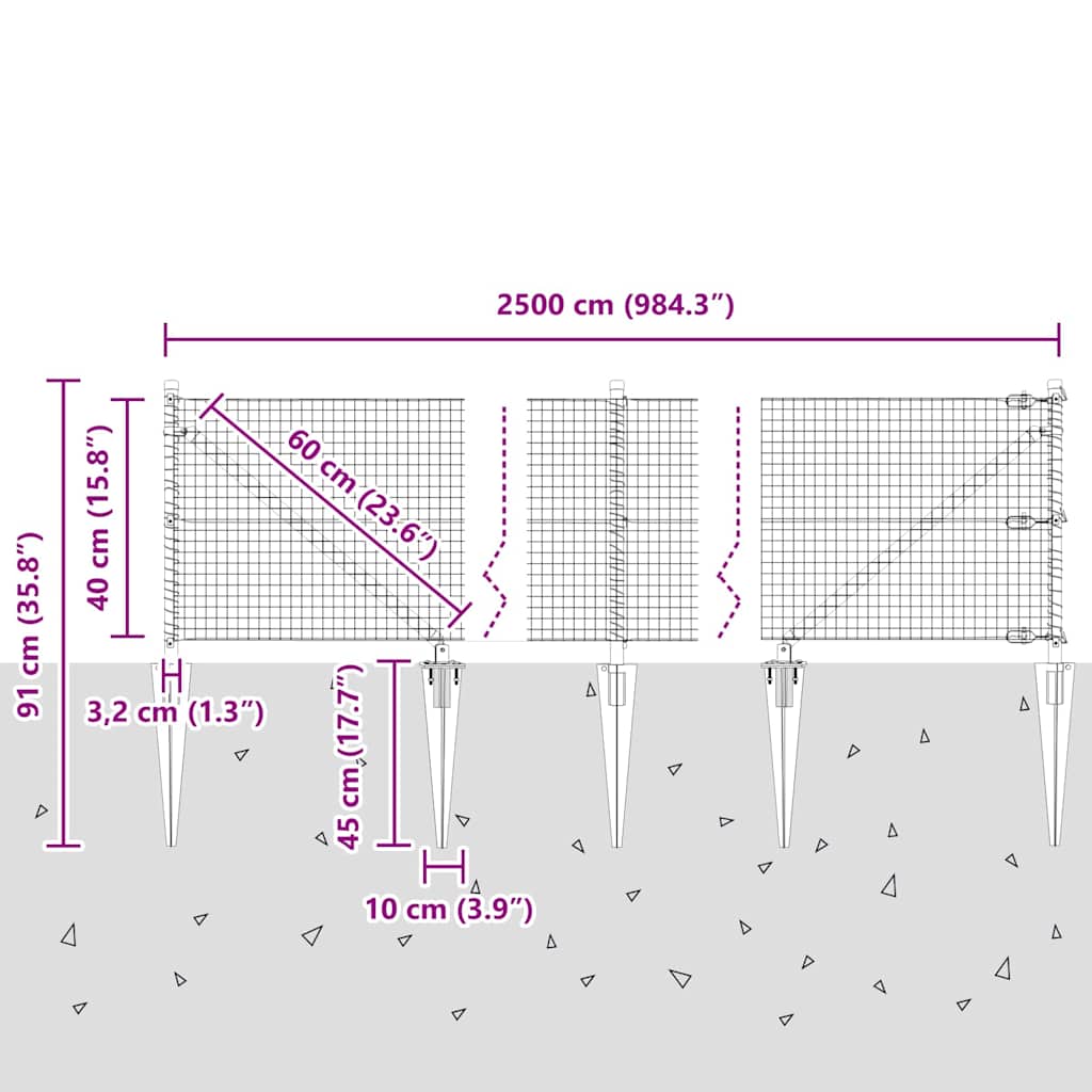 Zavareno žičano ograđivanje s bodljama 25 x 0,4 m Siva Mreža