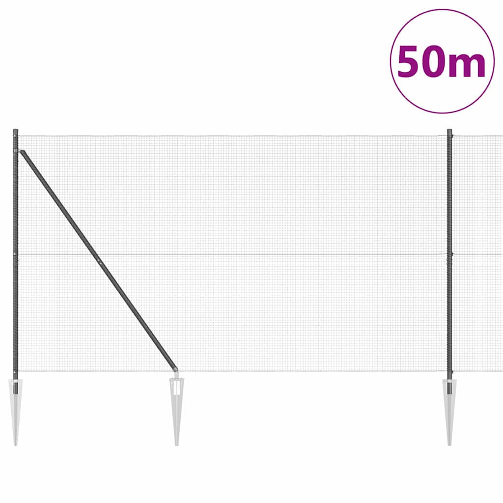 Zavareno žičano ograđivanje s bodljama 50 x 1,5 m Siva Mreža