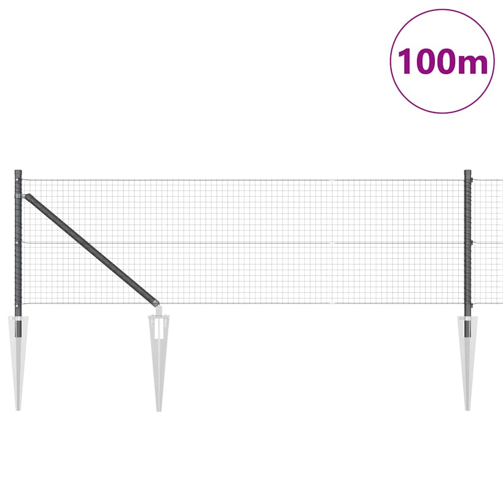 Zavareno žičano ograđivanje s bodljama 100 x 0,6 m Siva Mreža