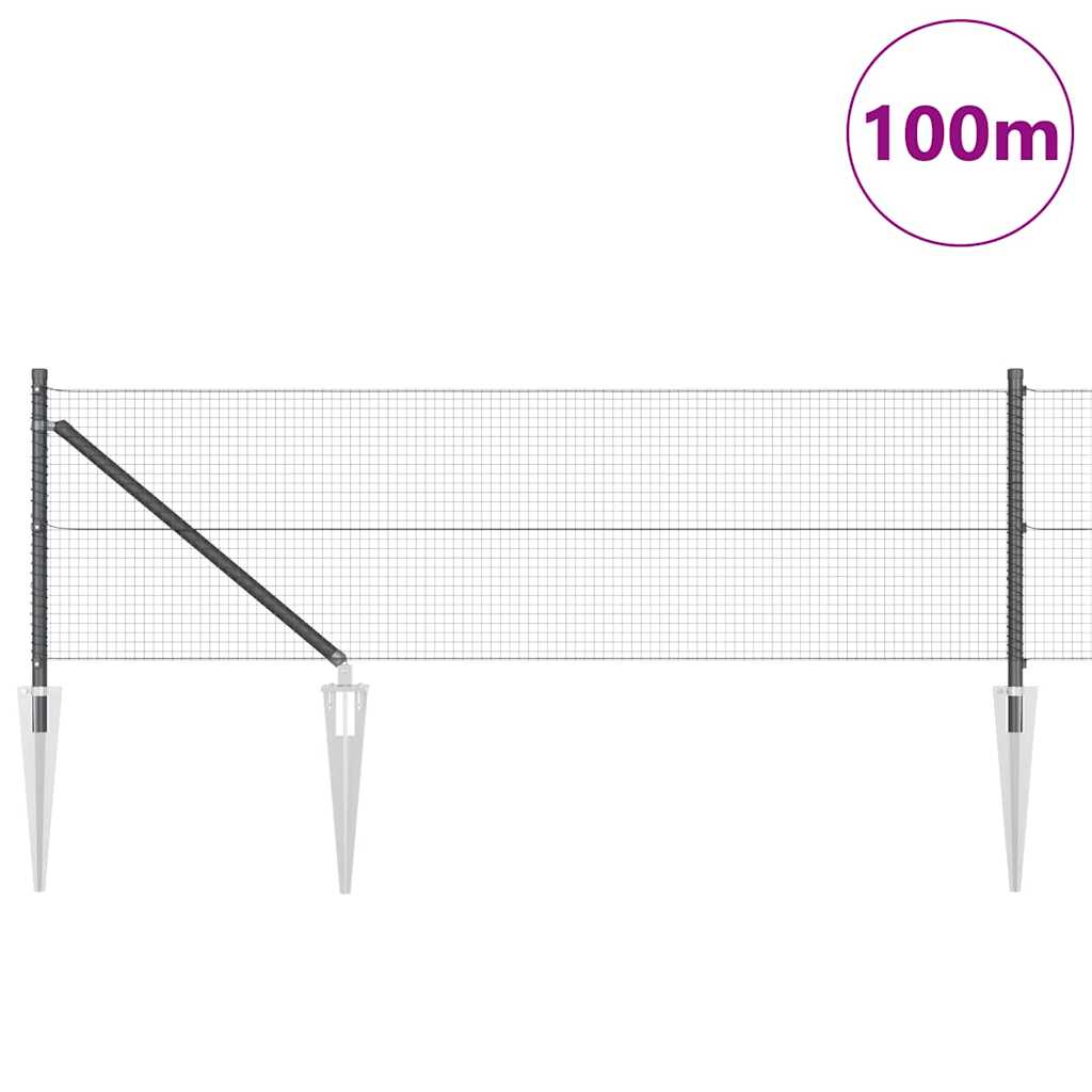 Zavareno žičano ograđivanje s bodljama 100 x 0,8 m Siva Mreža