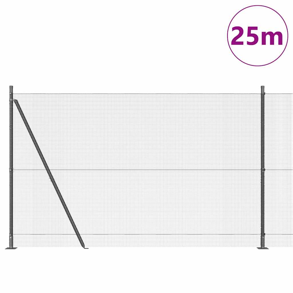Zavareno žičano ogradno mreža s betonskom podlogom 25 x 1,5 m