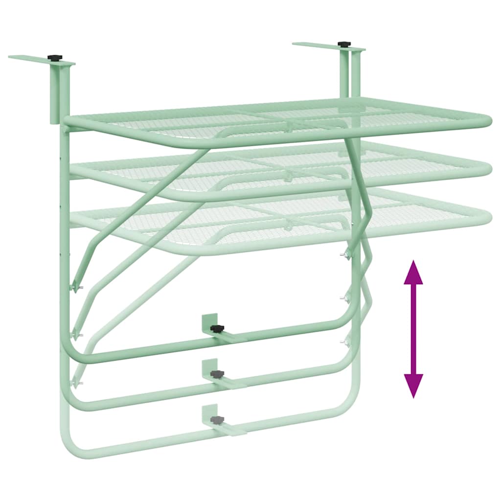 Viseci Balkon Stol Menta zelena 60 x 39 x 65 cm Čelik