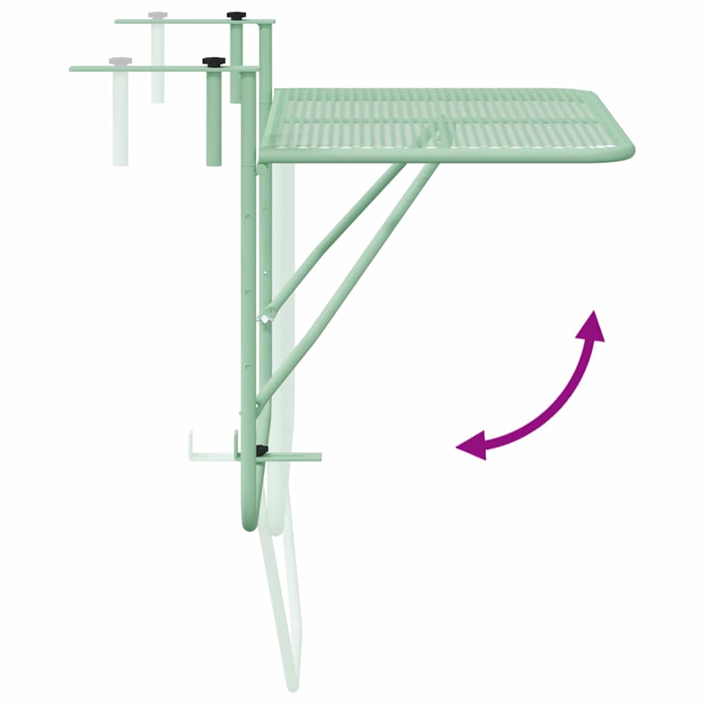 Viseci Balkon Stol Menta zelena 60 x 39 x 65 cm Čelik