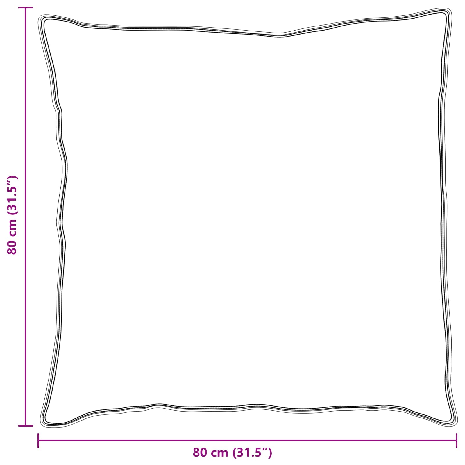 Jastuk s jastukom 2 pcs Bijelo 80 x 80 cm Pamuk