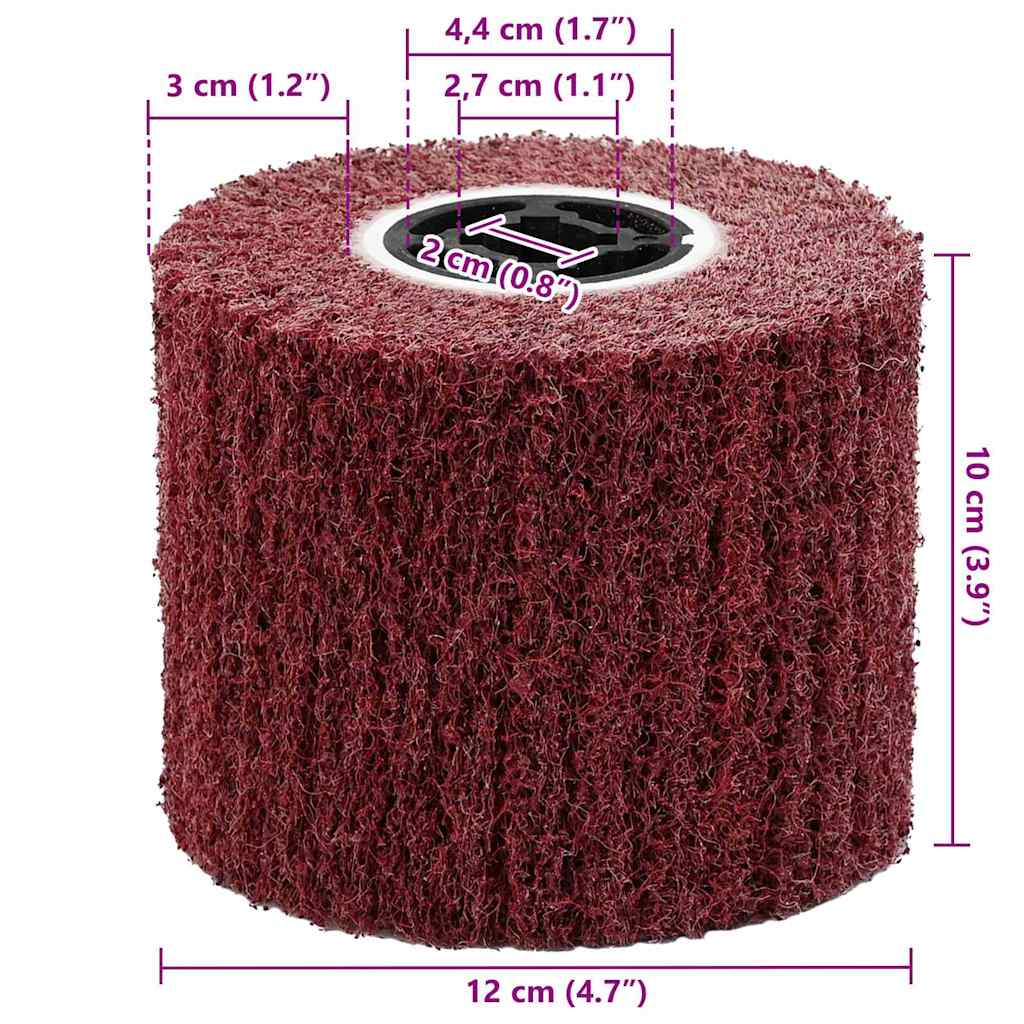Brusni valjci 3 pcs Crvena 12 x 12 x 10 cm Sintetička vlakna