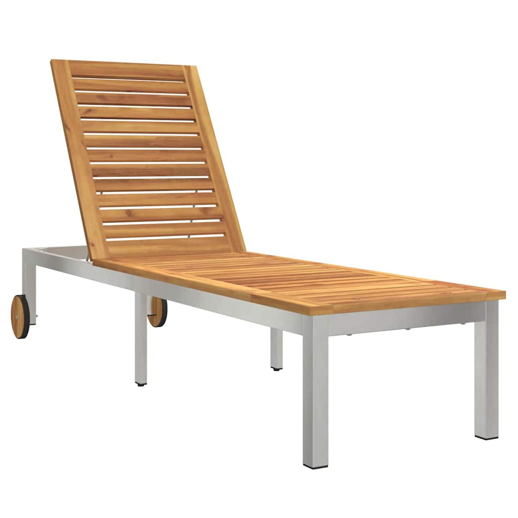 Ležaljka Prirodna nafta 205 x 53 x 100 cm Čvrsto drvo akacije