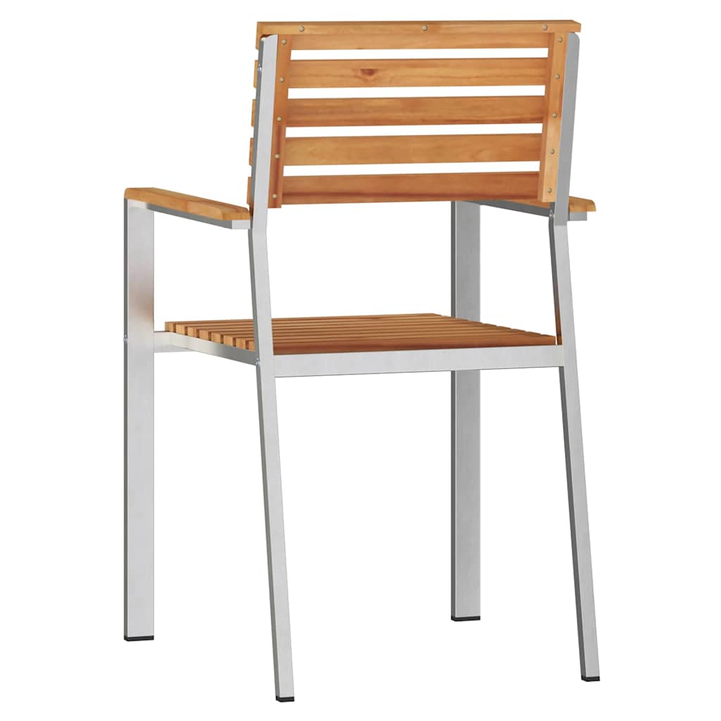 Vrtna stolica 2 pcs Prirodna nafta Čvrsto teak drvo