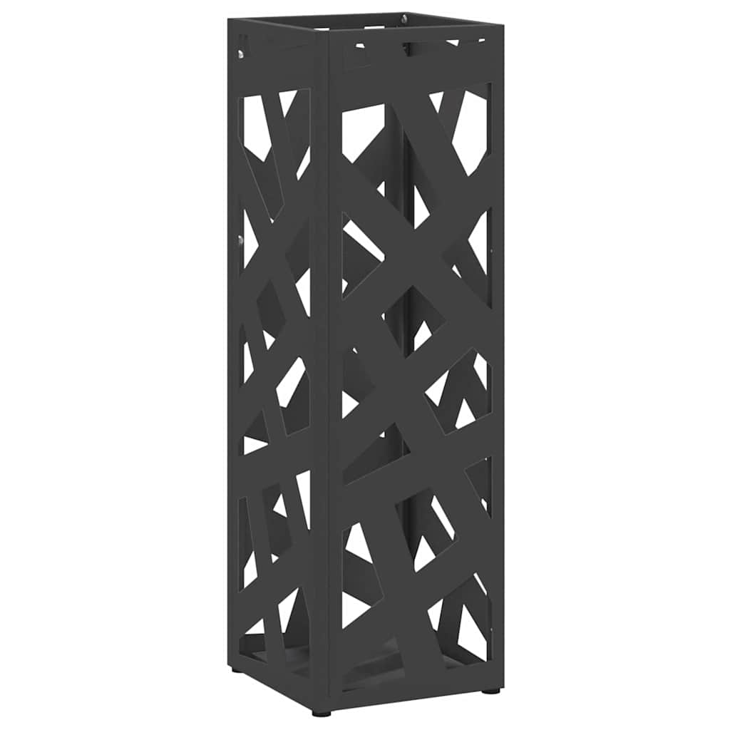 Stalak za kišobrane s pohranom Crna 15,5 x 15,5 x 49 cm Čelik