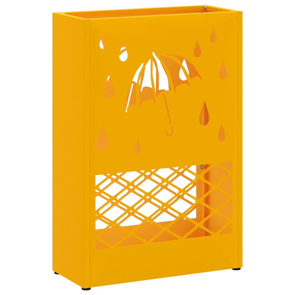 Stalak za kišobran žuta boja senfa 28 x 12 x 41 cm Čelik