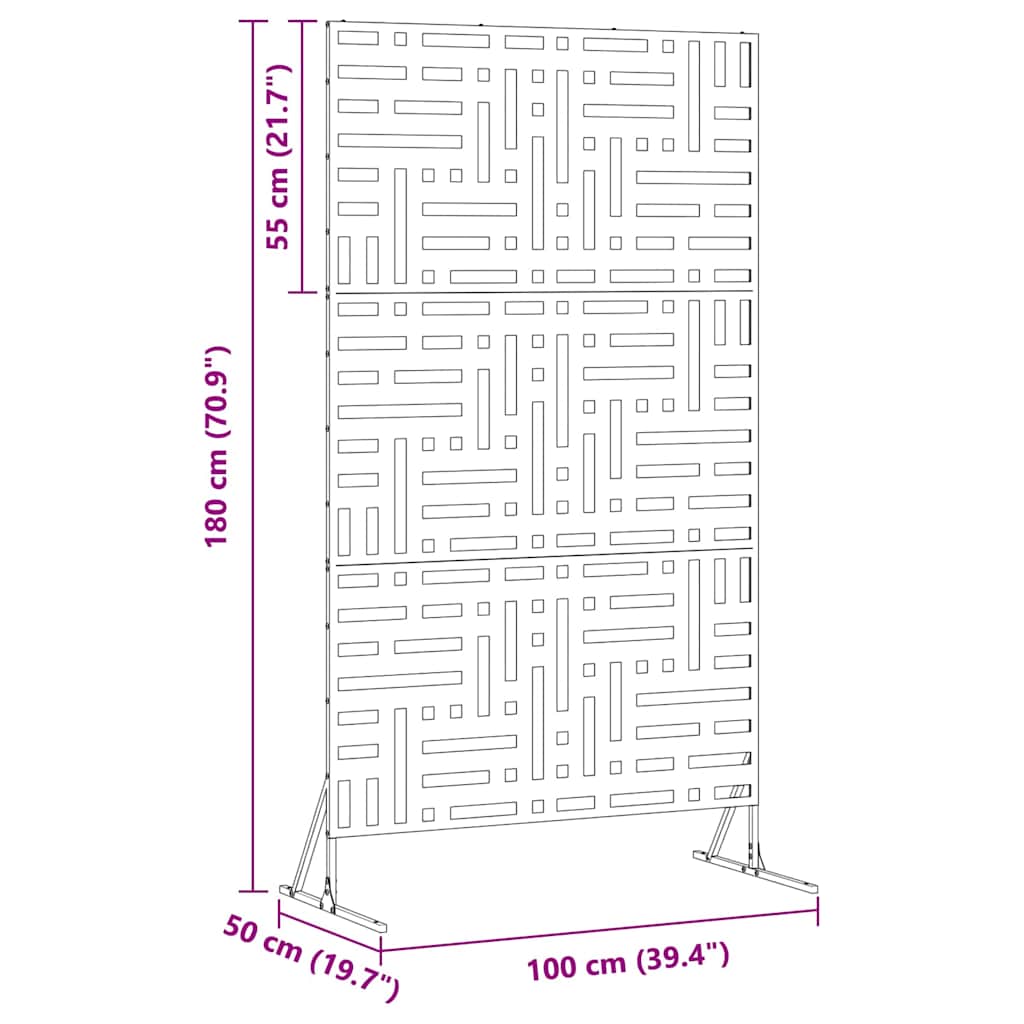 Zaslon za privatnost Bijelo 100 x 50 x 180 cm Čelik