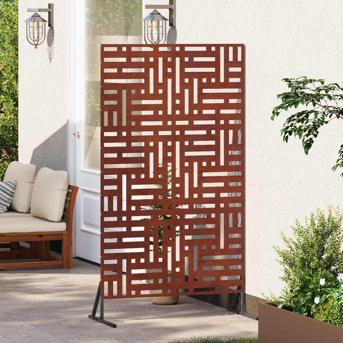 Zaslon za privatnost 100 x 50 x 180 cm Otporni čelik Rđa