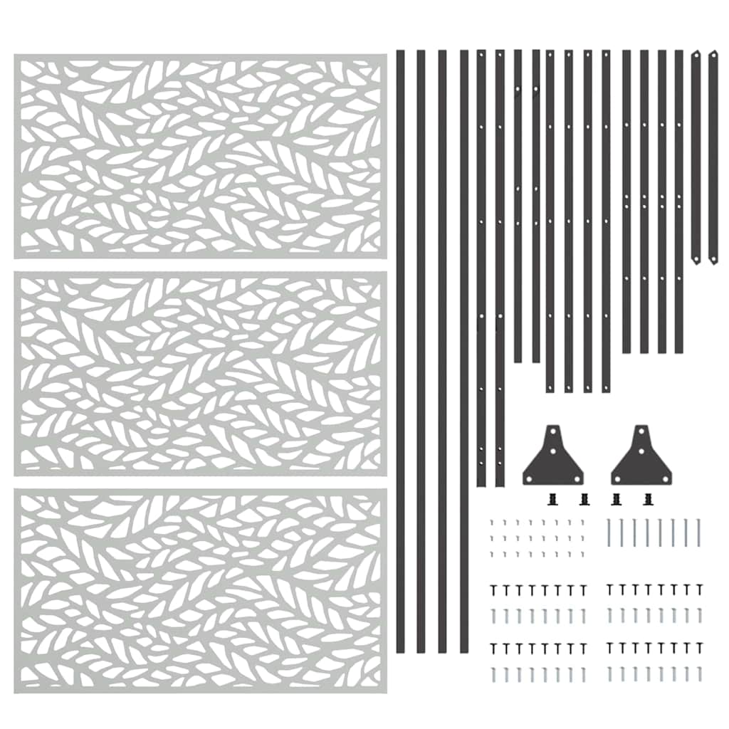 Zaslon za privatnost 100 x 50 x 180 cm Pocinčani čelik Srebrna